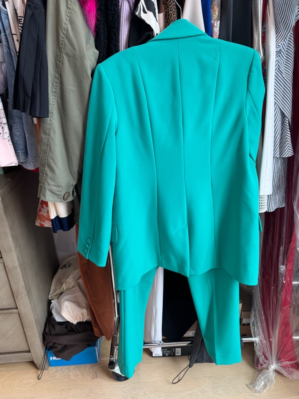 & Other Stories Teal Double-Breasted Blazer and Pants Set - Picture 2 of 7